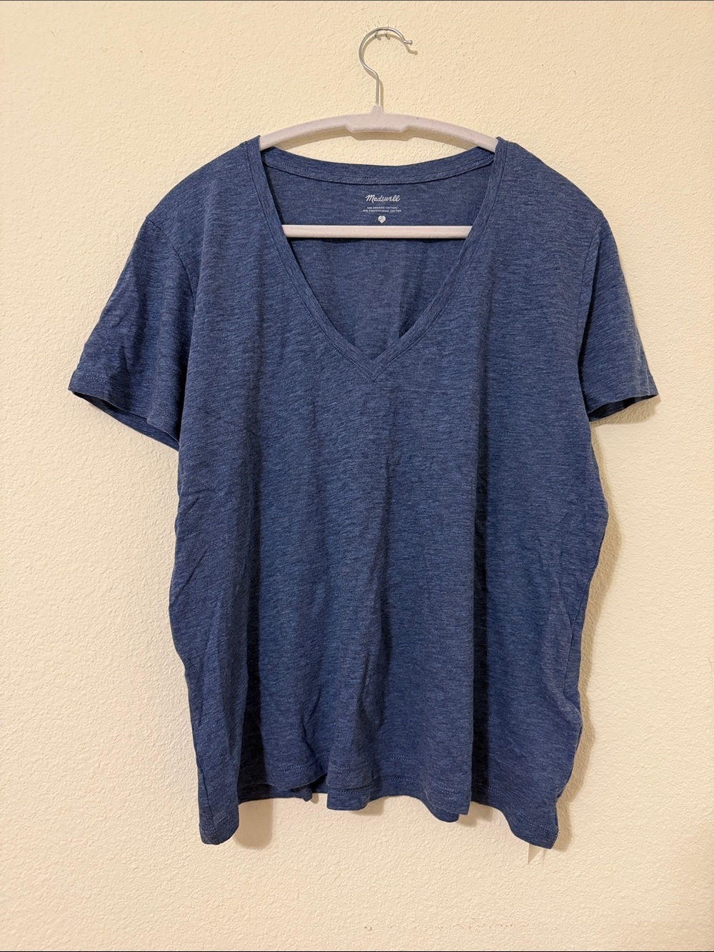 Madewell size extra large blue short sleeve v-neck pocket t-shirt NWT